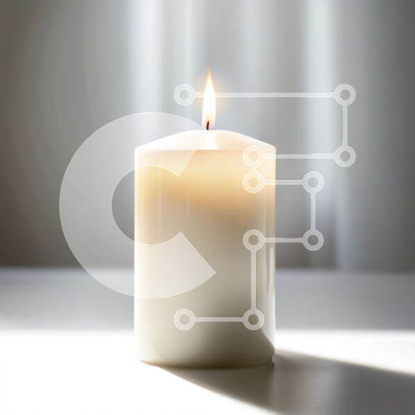 Intra Συλλεκτικό Ξύλινο Παζλ Plywood  4mm - Όμορφη εικόνα ενός λευκού κεριού σε ένα τραπέζι Σε Ξύλινο Κουτί - Διαστάσεις Puzzle: 10x10 cm – 25 κομμάτια