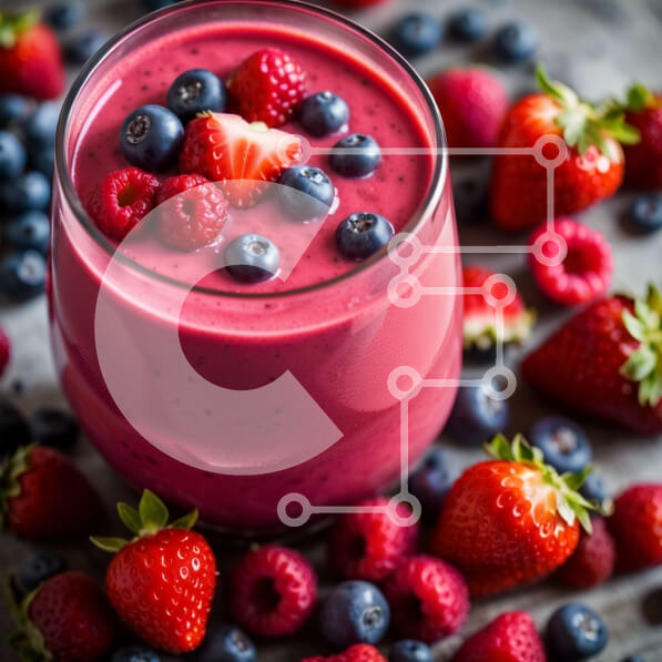 Σετ των 2 Intra Συλλεκτικό Ξύλινο Παζλ Plywood  4mm - Δροσιστικό ροζ Smoothie με φρέσκα φρούτα Σε Ξύλινο Κουτί - Διαστάσεις: 10x10 cm – 25 κομμάτια