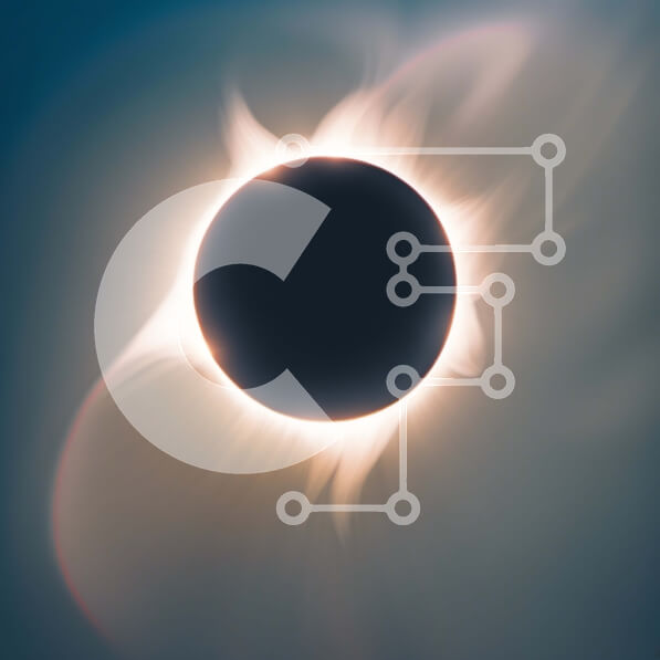 Intra Συλλεκτικό Ξύλινο Παζλ Plywood  4mm - Δονούμενη εικόνα μιας έκλειψης ηλίου με μερικώς σκοτεινό ήλιο Σε Ξύλινο Κουτί - Διαστάσεις: 10x10 cm – 25 κομμάτια