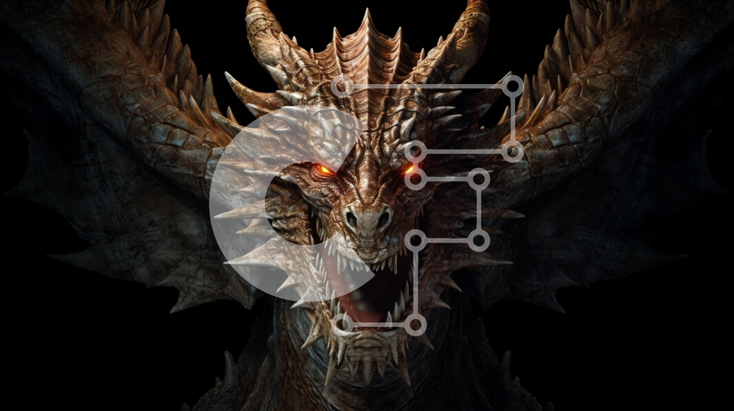 Intra Συλλεκτικό Ξύλινο Παζλ Plywood  4mm - Εκπληκτική εικόνα ενός ισχυρού δράκου με λαμπερά κόκκινα μάτια Σε Ξύλινο Κουτί - Διαστάσεις Puzzle: 10x10 cm – 25 κομμάτια