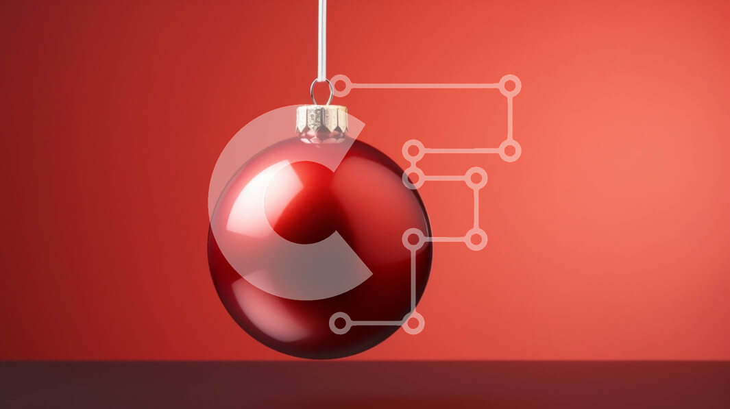 Intra Συλλεκτικό Ξύλινο Παζλ Plywood  4mm - Κόκκινη Χριστουγεννιάτικη μπάλα που κρέμεται από το ταβάνι σε πορτοκαλί φόντο Σε Ξύλινο Κουτί - Διαστάσεις: 10x10 cm – 25 κομμάτια