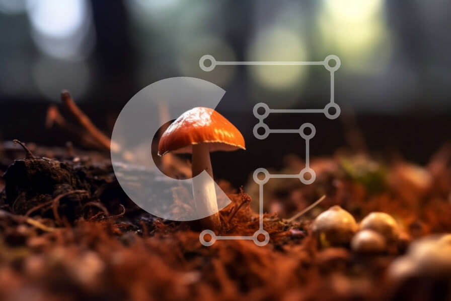 Intra Συλλεκτικό Ξύλινο Παζλ Plywood  4mm - Όμορφη κινηματογράφηση σε πρώτο πλάνο ενός πορτοκαλιού μανιταριού σε ένα δάσος Σε Ξύλινο Κουτί - Διαστάσεις: 10x10 cm – 25 κομμάτια