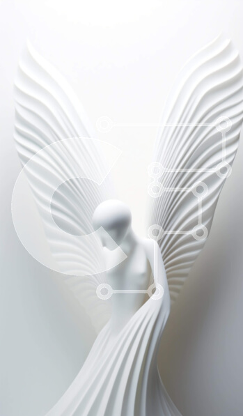 Intra Συλλεκτικό Ξύλινο Παζλ Plywood  4mm - Λευκό άγγελο γλυπτική φόντο Σε Ξύλινο Κουτί - Διαστάσεις Puzzle: 10x10 cm – 25 κομμάτια