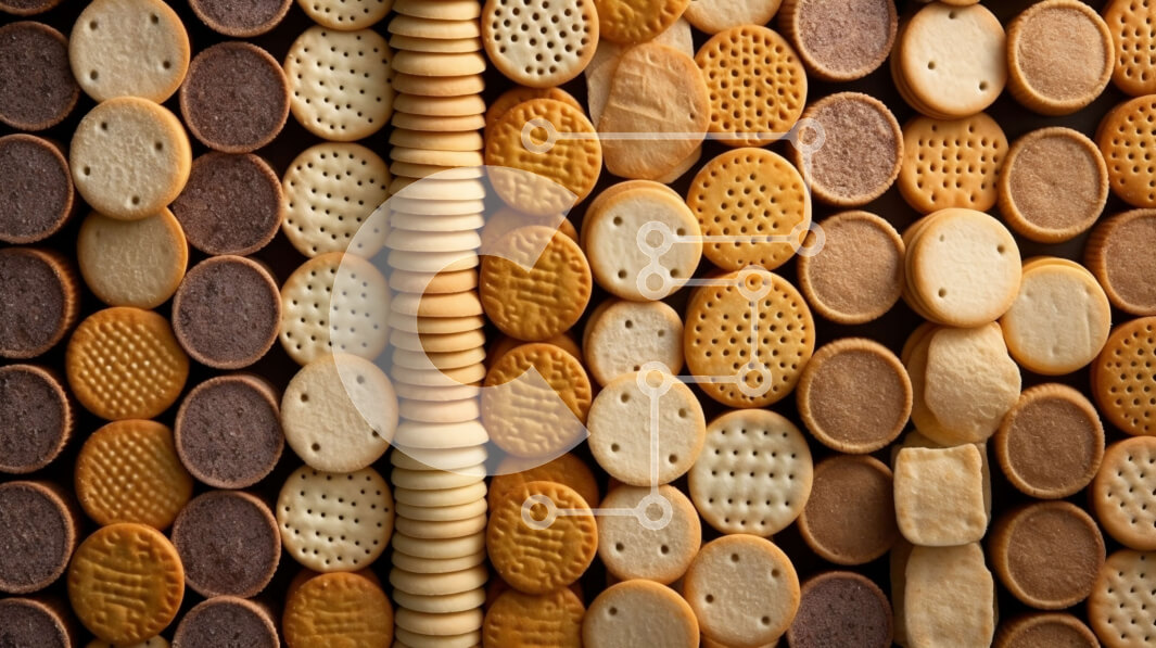 Σετ των 2 Intra Συλλεκτικό Ξύλινο Παζλ Plywood  4mm - Νόστιμη ποικιλία από μπισκότα που τακτοποιούνται σε ένα τραπέζι Σε Ξύλινο Κουτί - Διαστάσεις: 10x10 cm – 25 κομμάτια