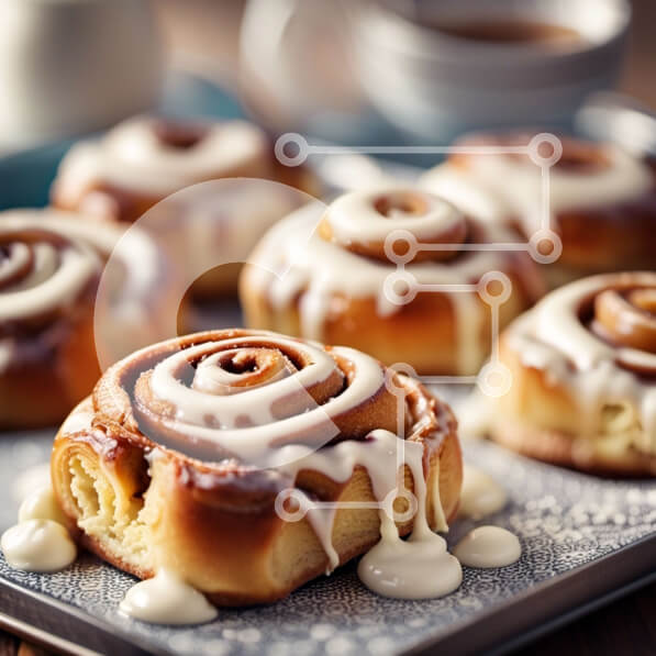 Σετ των 2 Intra Συλλεκτικό Ξύλινο Παζλ Plywood  4mm - Καταπληκτική εικόνα από ρολά κανέλας με γλάσο και καφέ Σε Ξύλινο Κουτί - Διαστάσεις: 10x10 cm – 25 κομμάτια