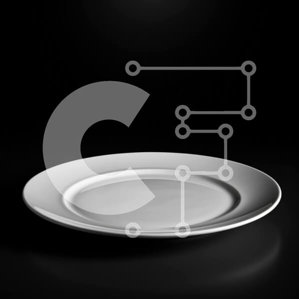 Intra Συλλεκτικό Ξύλινο Παζλ Plywood  4mm - Άδειο λευκό πιάτο σε μαύρο φόντο Σε Ξύλινο Κουτί - Διαστάσεις: 10x10 cm – 25 κομμάτια