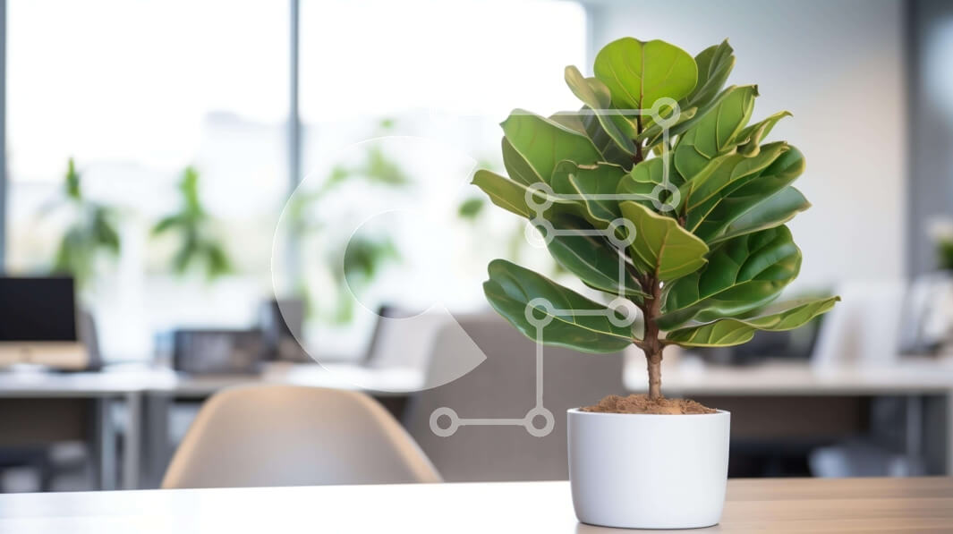 Intra Συλλεκτικό Ξύλινο Παζλ Plywood  4mm - Μικρό φυτό σε γλάστρα στο γραφείο Σε Ξύλινο Κουτί - Διαστάσεις Puzzle: 10x10 cm – 25 κομμάτια