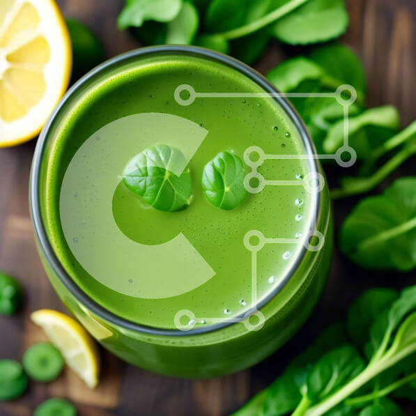 Σετ των 2 Intra Συλλεκτικό Ξύλινο Παζλ Plywood  4mm - Δροσιστικό πράσινο Smoothie με φρέσκο ​​σπανάκι και ξύσμα λεμονιού Σε Ξύλινο Κουτί - Διαστάσεις: 10x10 cm – 25 κομμάτια