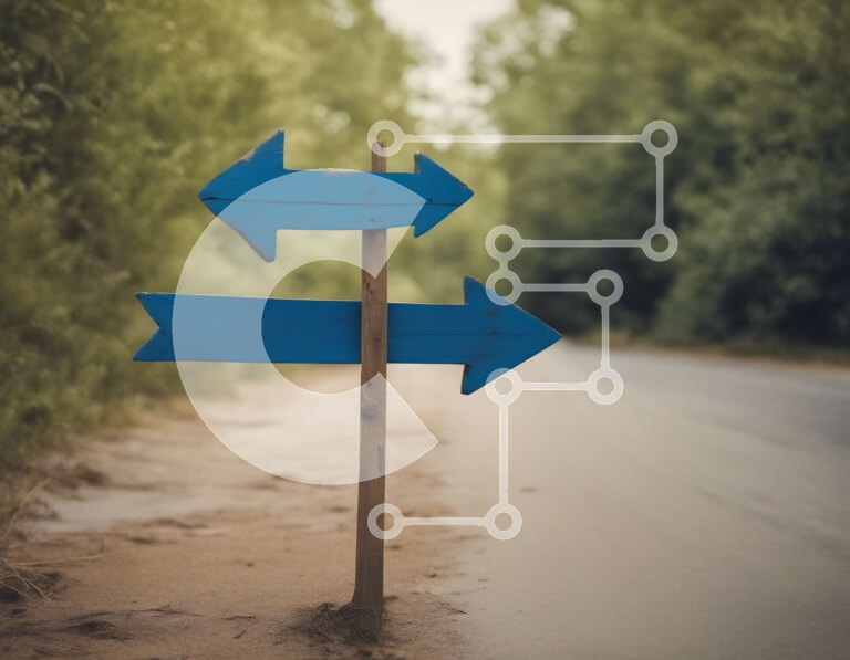 Intra Συλλεκτικό Ξύλινο Παζλ Plywood  4mm - Μπλε κατευθυντήριες πινακίδες σε χωματόδρομο Σε Ξύλινο Κουτί - Διαστάσεις Puzzle: 10x10 cm – 25 κομμάτια