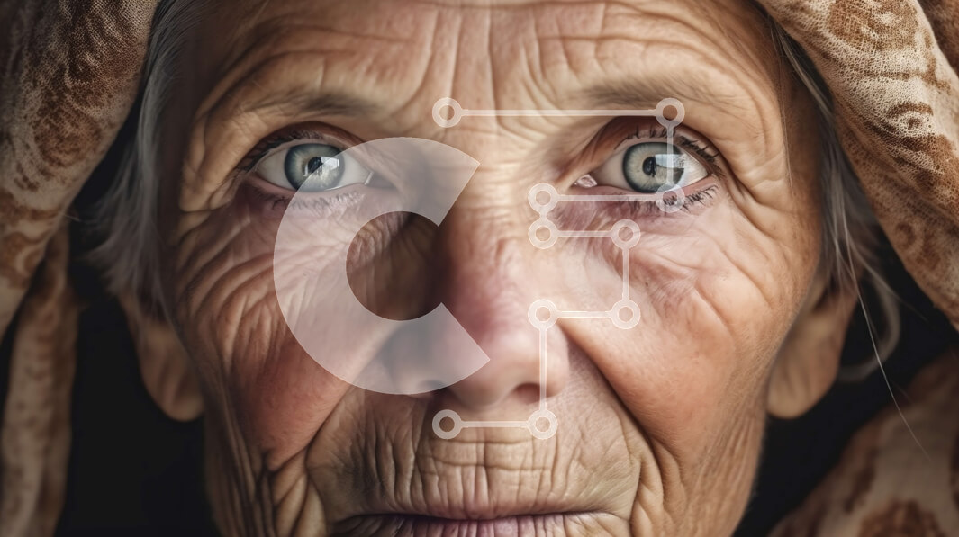 Intra Συλλεκτικό Ξύλινο Παζλ Plywood  4mm - Πορτρέτο μιας ηλικιωμένης γυναίκας με γκρίζα μαλλιά και ρυτίδες Σε Ξύλινο Κουτί - Διαστάσεις Puzzle: 10x10 cm – 25 κομμάτια