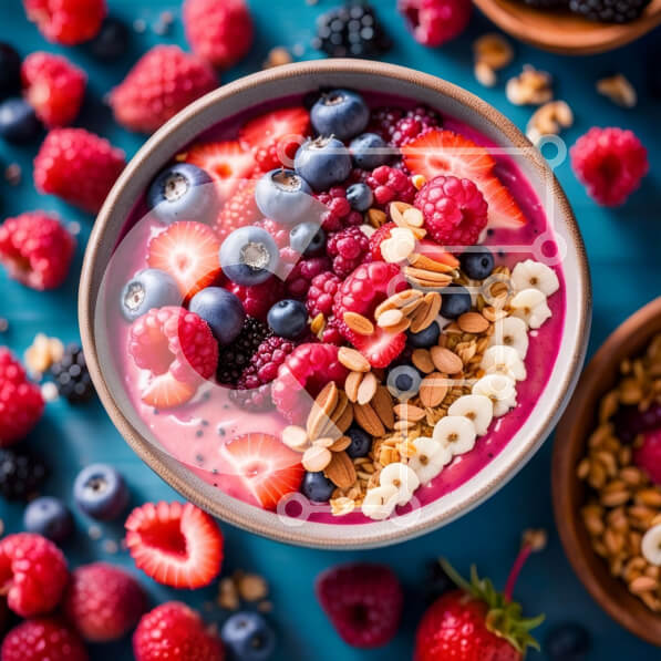 Σετ των 2 Intra Συλλεκτικό Ξύλινο Παζλ Plywood  4mm - Νόστιμο μπολ Smoothie με φρούτα και ξηρούς καρπούς Σε Ξύλινο Κουτί - Διαστάσεις: 10x10 cm – 25 κομμάτια