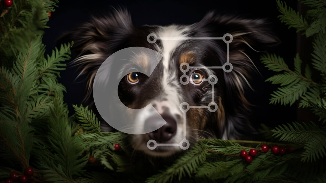 Intra Συλλεκτικό Ξύλινο Παζλ Plywood  4mm - Περίεργος σκύλος πίσω από το στεφάνι Σε Ξύλινο Κουτί - Διαστάσεις: 10x10 cm – 25 κομμάτια