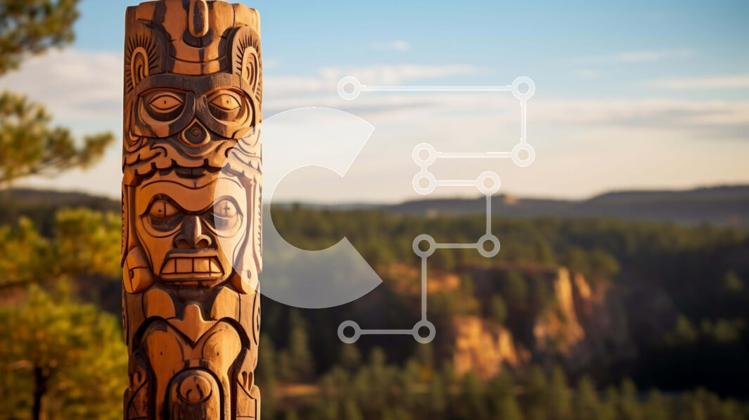 Intra Συλλεκτικό Ξύλινο Παζλ Plywood  4mm - Ξύλινο κοντάρι τοτέμ σε φυσικό περιβάλλον εξωτερικού χώρου Σε Ξύλινο Κουτί - Διαστάσεις Puzzle: 10x10 cm – 25 κομμάτια