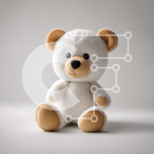 Intra Συλλεκτικό Ξύλινο Παζλ Plywood  4mm - Λευκό αρκουδάκι σε άσπρο φόντο Σε Ξύλινο Κουτί - Διαστάσεις: 10x10 cm – 25 κομμάτια