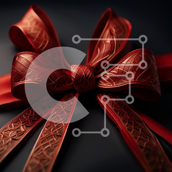 Σετ των 2 Intra Συλλεκτικό Ξύλινο Παζλ Plywood  4mm - Κομψή κόκκινη κορδέλα με λεπτομερή μοτίβα Σε Ξύλινο Κουτί - Διαστάσεις: 10x10 cm – 25 κομμάτια