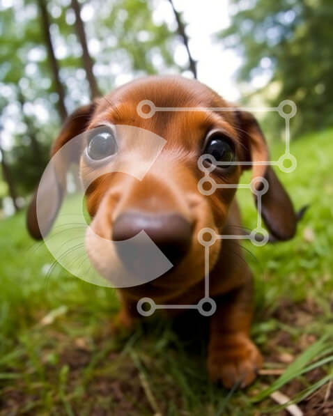 Σετ των 2 Intra Συλλεκτικό Ξύλινο Παζλ Plywood  4mm - Παιχνιδιάρικο Dachshund Dog in the Park Φωτογραφία Σε Ξύλινο Κουτί - Διαστάσεις: 10x10 cm – 25 κομμάτια