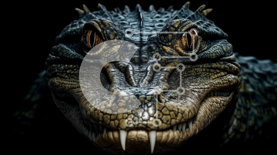 Σετ των 2 Intra Συλλεκτικό Ξύλινο Παζλ Plywood  4mm - Καταπληκτική φωτογραφία του κεφαλιού του αλιγάτορα με αιχμηρά δόντια και φουσκωμένα ρουθούνια Σε Ξύλινο Κουτί - Διαστάσεις: 10x10 cm – 25 κομμάτια