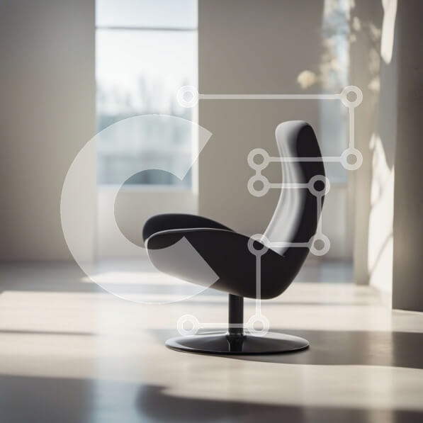 Intra Συλλεκτικό Ξύλινο Παζλ Plywood  4mm - Μοντέρνα μαύρη δερμάτινη πολυθρόνα σε λευκό δωμάτιο με μεγάλα παράθυρα Σε Ξύλινο Κουτί - Διαστάσεις Puzzle: 10x10 cm – 25 κομμάτια