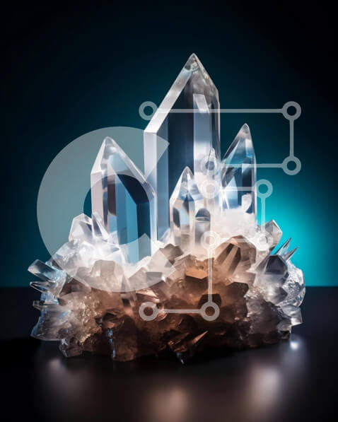 Intra Συλλεκτικό Ξύλινο Παζλ Plywood  4mm - Μυστηριώδες και συναρπαστικό σύμπλεγμα διαυγών κρυστάλλων χαλαζία Σε Ξύλινο Κουτί - Διαστάσεις: 10x10 cm – 25 κομμάτια