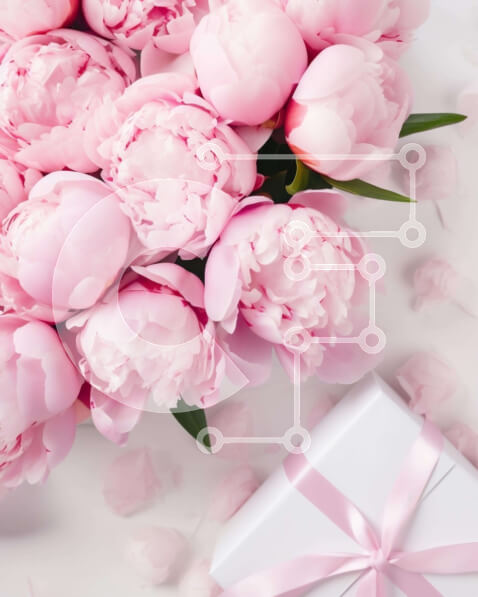 Intra Συλλεκτικό Ξύλινο Παζλ Plywood  4mm - Μπουκέτο ροζ παιώνιας σε σχήμα καρδιάς με κουτί δώρου Σε Ξύλινο Κουτί - Διαστάσεις: 10x10 cm – 25 κομμάτια