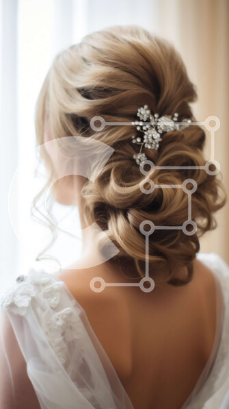 Intra Συλλεκτικό Ξύλινο Παζλ Plywood  4mm - Κομψή νύφη με νυφικό με πέπλο και μπουκέτο λουλούδια Σε Ξύλινο Κουτί - Διαστάσεις Puzzle: 10x10 cm – 25 κομμάτια