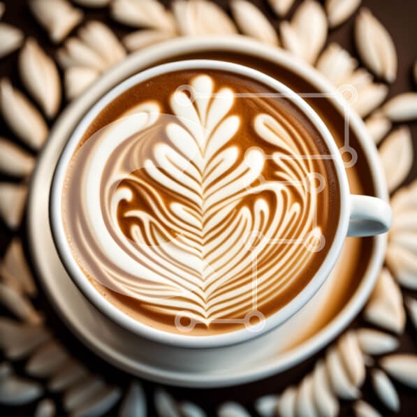 Σετ των 2 Intra Συλλεκτικό Ξύλινο Παζλ Plywood  4mm - Όμορφη εικόνα λευκού φλιτζανιού καφέ με σχέδιο φύλλων Σε Ξύλινο Κουτί - Διαστάσεις: 10x10 cm – 25 κομμάτια