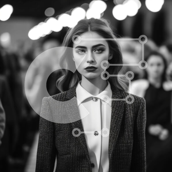 Σετ των 2 Intra Συλλεκτικό Ξύλινο Παζλ Plywood  4mm - Σοβαρή γυναίκα με μαύρο κοστούμι και λευκό πουκάμισο σε επίδειξη μόδας Σε Ξύλινο Κουτί - Διαστάσεις: 10x10 cm – 25 κομμάτια