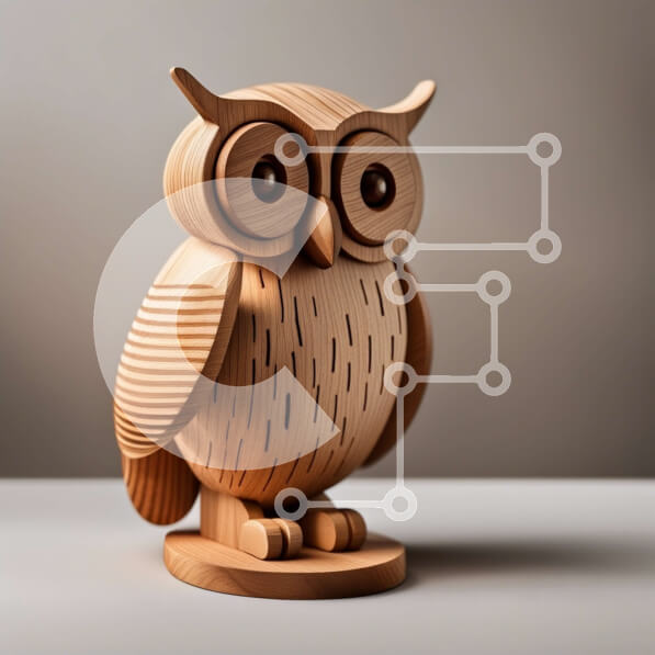 Intra Συλλεκτικό Ξύλινο Παζλ Plywood  4mm - Όμορφο ξύλινο άγαλμα κουκουβάγιας με περίπλοκες λεπτομέρειες Σε Ξύλινο Κουτί - Διαστάσεις: 10x10 cm – 25 κομμάτια