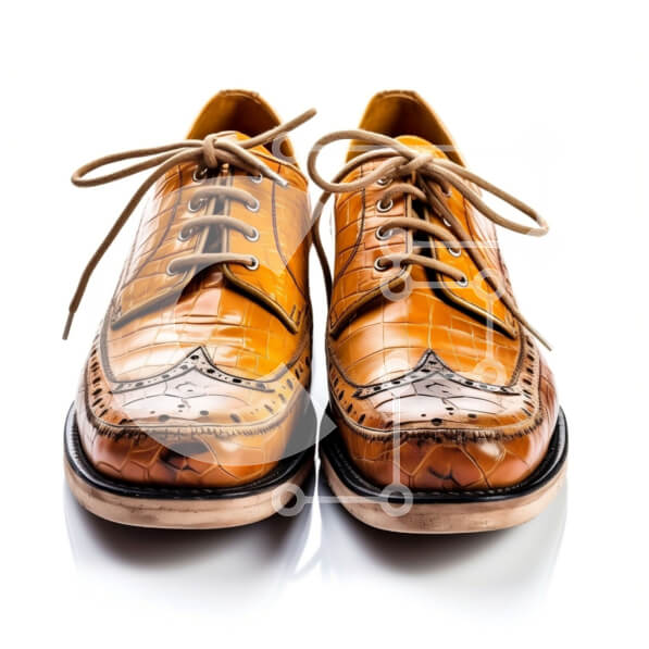 Σετ των 2 Intra Συλλεκτικό Ξύλινο Παζλ Plywood  4mm - Κομψά δερμάτινα παπούτσια σε καφέ χρώμα με διακοσμητικές ραφές και κορδόνια Σε Ξύλινο Κουτί - Διαστάσεις: 10x10 cm – 25 κομμάτια