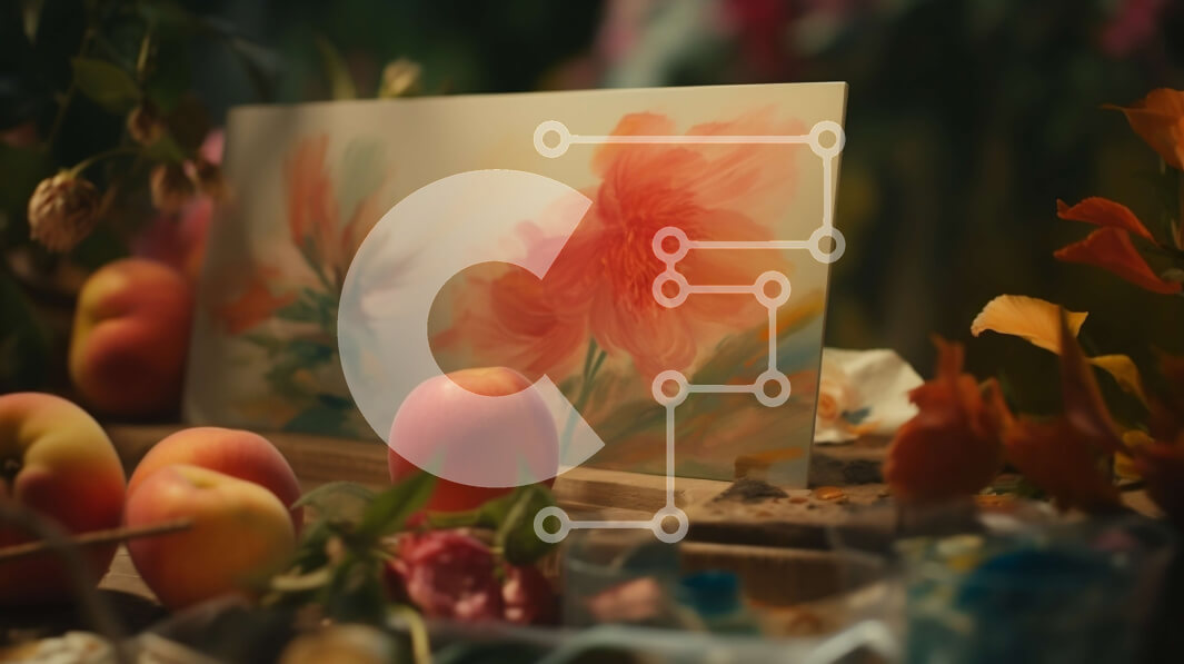 Intra Συλλεκτικό Ξύλινο Παζλ Plywood  4mm - Πίνακας νεκρής φύσης με ροδάκινα και λουλούδια σε ένα τραπέζι Σε Ξύλινο Κουτί - Διαστάσεις Puzzle: 10x10 cm – 25 κομμάτια