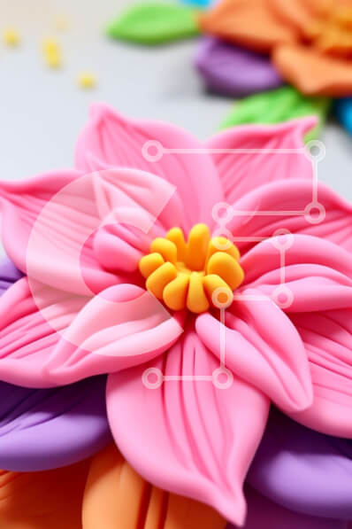 Intra Συλλεκτικό Ξύλινο Παζλ Plywood  4mm - Ομάδα πολύχρωμων ειδωλίων σε σχήμα λουλουδιών Σε Ξύλινο Κουτί - Διαστάσεις Puzzle: 10x10 cm – 25 κομμάτια