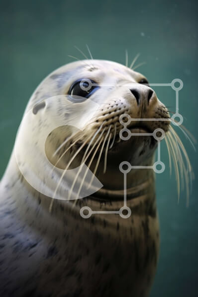 Σετ των 2 Intra Συλλεκτικό Ξύλινο Παζλ Plywood  4mm - Ειρηνικό κοντινό πλάνο του προσώπου μιας φώκιας Σε Ξύλινο Κουτί - Διαστάσεις: 10x10 cm – 25 κομμάτια