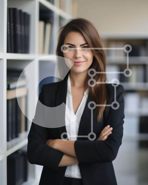 Intra Συλλεκτικό Ξύλινο Παζλ Plywood  4mm - Επιχειρηματίας στο γραφείο που στέκεται μπροστά από τα ράφια Σε Ξύλινο Κουτί - Διαστάσεις Puzzle: 10x10 cm – 25 κομμάτια