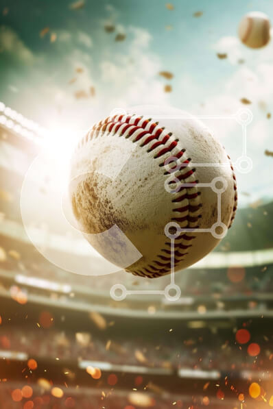 Intra Συλλεκτικό Ξύλινο Παζλ Plywood  4mm - Μπάλα του μπέιζμπολ που πετά σε ένα άδειο στάδιο Σε Ξύλινο Κουτί - Διαστάσεις Puzzle: 10x10 cm – 25 κομμάτια