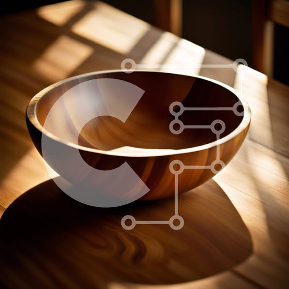 Intra Συλλεκτικό Ξύλινο Παζλ Plywood  4mm - Όμορφη εικόνα ενός ξύλινου μπολ σε ένα ρουστίκ ξύλινο τραπέζι Σε Ξύλινο Κουτί - Διαστάσεις Puzzle: 10x10 cm – 25 κομμάτια