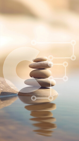 Σετ των 2 Intra Συλλεκτικό Ξύλινο Παζλ Plywood  4mm - Ειρηνική εικόνα με στοιβαγμένες πέτρες στη μέση του νερού Σε Ξύλινο Κουτί - Διαστάσεις: 10x10 cm – 25 κομμάτια