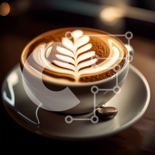 Σετ των 2 Intra Συλλεκτικό Ξύλινο Παζλ Plywood  4mm - Coffee with Leaf Latte Art - Perfect Morning Pick-Me-Up Σε Ξύλινο Κουτί - Διαστάσεις: 10x10 cm – 25 κομμάτια