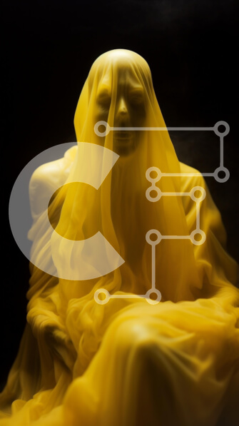 Intra Συλλεκτικό Ξύλινο Παζλ Plywood  4mm - Γυναίκα στα κίτρινα που κάθεται στο σκοτάδι Σε Ξύλινο Κουτί - Διαστάσεις Puzzle: 10x10 cm – 25 κομμάτια