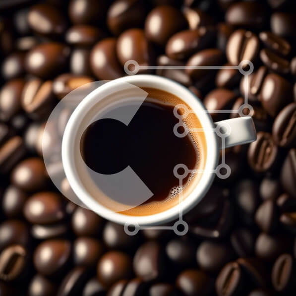 Σετ των 2 Intra Συλλεκτικό Ξύλινο Παζλ Plywood  4mm - Εκπληκτική εικόνα της κούπας καφέ που περιβάλλεται από φρέσκους κόκκους καφέ Σε Ξύλινο Κουτί - Διαστάσεις: 10x10 cm – 25 κομμάτια