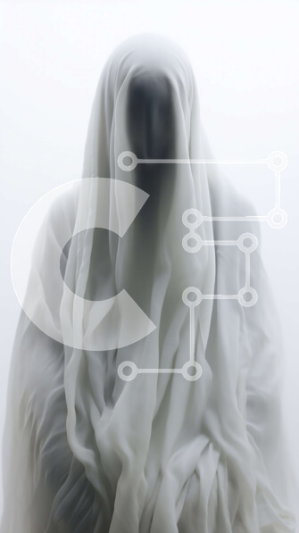 Intra Συλλεκτικό Ξύλινο Παζλ Plywood  4mm - Μυστηριώδες λευκό άγαλμα κρυμμένο στην ομίχλη Σε Ξύλινο Κουτί - Διαστάσεις Puzzle: 10x10 cm – 25 κομμάτια