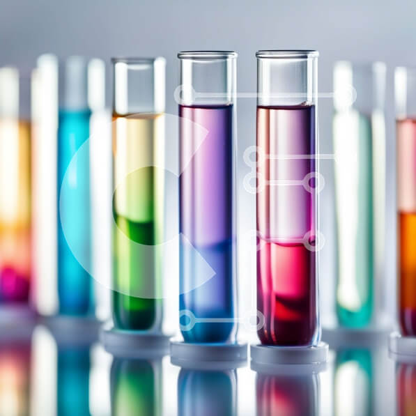 Intra Συλλεκτικό Ξύλινο Παζλ Plywood  4mm - Ζωντανή εικόνα πολύχρωμων υγρών σε δοκιμαστικούς σωλήνες Σε Ξύλινο Κουτί - Διαστάσεις Puzzle: 10x10 cm – 25 κομμάτια