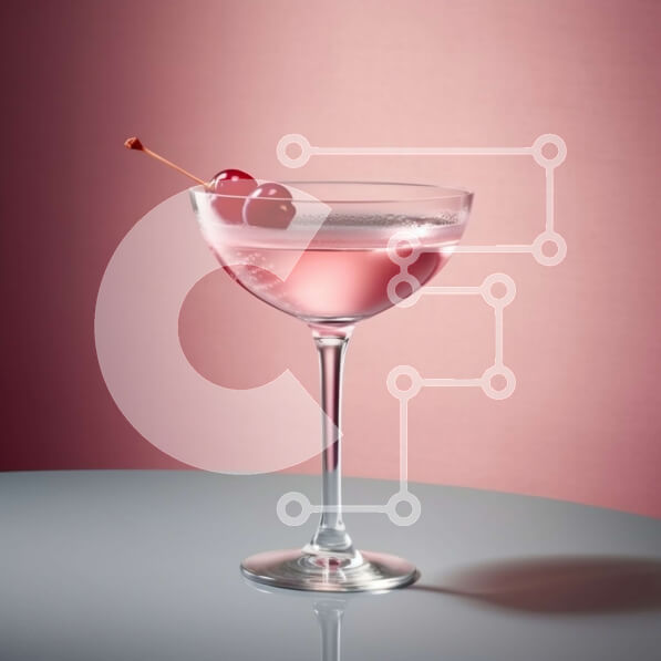 Σετ των 2 Intra Συλλεκτικό Ξύλινο Παζλ Plywood  4mm - Νόστιμο ροζ κοκτέιλ με γαρνιτούρα κεράσι σε ποτήρι Martini Σε Ξύλινο Κουτί - Διαστάσεις: 10x10 cm – 25 κομμάτια