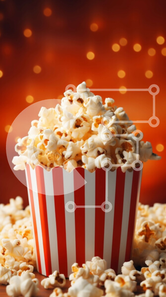 Intra Συλλεκτικό Ξύλινο Παζλ Plywood  4mm - Μπολ Ποπ Κορν σε Ριγέ Χάρτινο Κύπελλο Σε Ξύλινο Κουτί - Διαστάσεις: 10x10 cm – 25 κομμάτια