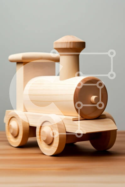 Intra Συλλεκτικό Ξύλινο Παζλ Plywood  4mm - Παιχνιδιάρικο Ξύλινο Παιχνίδι Τρένο σε κλασική ξύλινη επιφάνεια Σε Ξύλινο Κουτί - Διαστάσεις: 10x10 cm – 25 κομμάτια