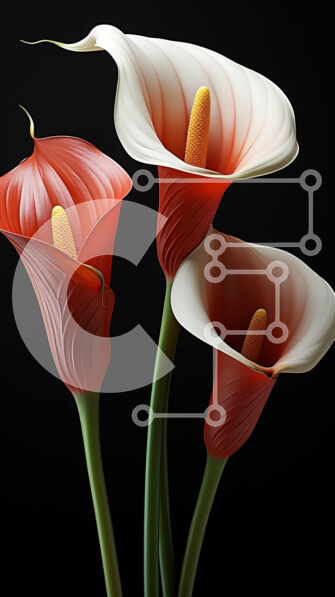 Σετ των 2 Intra Συλλεκτικό Ξύλινο Παζλ Plywood  4mm - Όμορφη εικόνα των τριών κρίνων κάλλας σε ένα βάζο Σε Ξύλινο Κουτί - Διαστάσεις: 10x10 cm – 25 κομμάτια