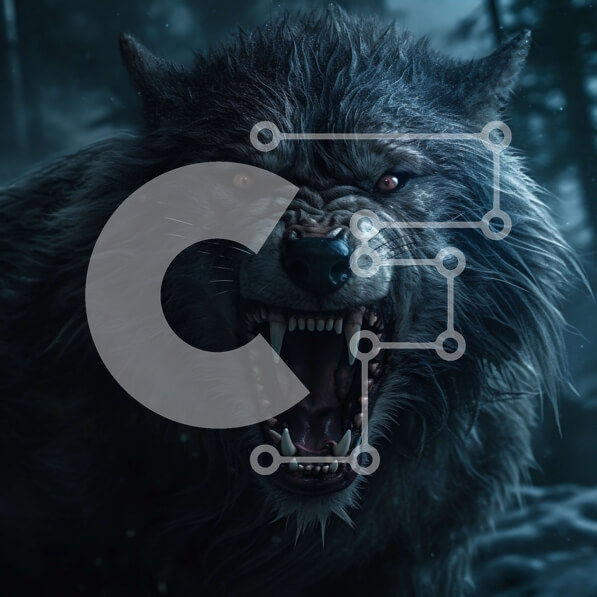 Intra Συλλεκτικό Ξύλινο Παζλ Plywood  4mm - Λύκος που ουρλιάζει στο φεγγάρι σε ένα σκοτεινό και δυσοίωνο δάσος Σε Ξύλινο Κουτί - Διαστάσεις: 10x10 cm – 25 κομμάτια