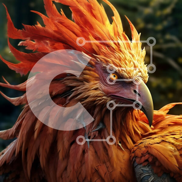 Intra Συλλεκτικό Ξύλινο Παζλ Plywood  4mm - Εκπληκτική εικόνα ενός πορτοκαλί πουλιού με αιχμηρά νύχια και κομψή στάση Σε Ξύλινο Κουτί - Διαστάσεις: 10x10 cm – 25 κομμάτια