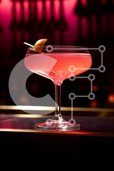 Σετ των 2 Intra Συλλεκτικό Ξύλινο Παζλ Plywood  4mm - Ροζ ποτό κοκτέιλ με γαρνιτούρα πορτοκαλιού Σε Ξύλινο Κουτί - Διαστάσεις: 10x10 cm – 25 κομμάτια