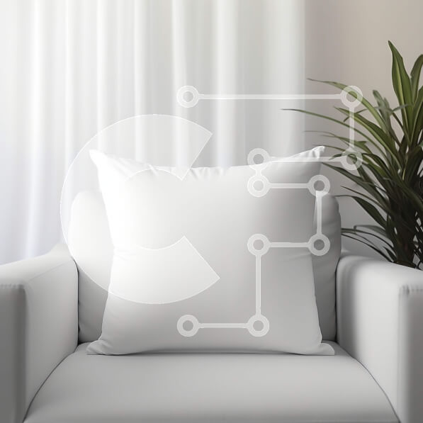 Intra Συλλεκτικό Ξύλινο Παζλ Plywood  4mm - Λευκό μαξιλάρι σε λευκή καρέκλα μπροστά από το παράθυρο με λευκές κουρτίνες Σε Ξύλινο Κουτί - Διαστάσεις Puzzle: 10x10 cm – 25 κομμάτια