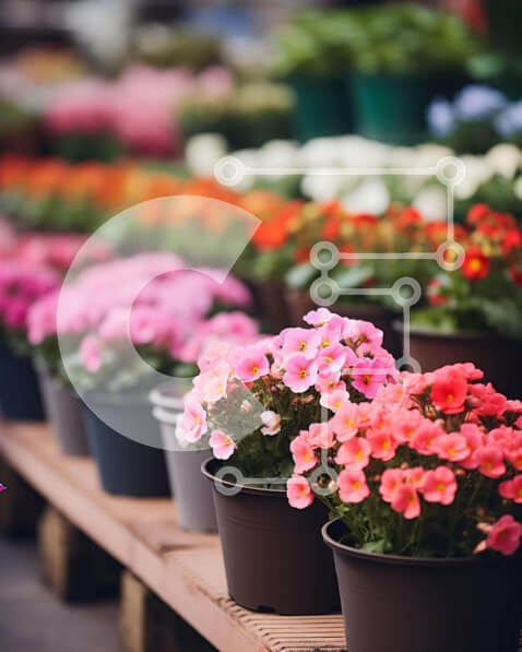 Intra Συλλεκτικό Ξύλινο Παζλ Plywood  4mm - Αγορά λουλουδιών με διάφορα μεγέθη και χρώματα Σε Ξύλινο Κουτί - Διαστάσεις: 10x10 cm – 25 κομμάτια